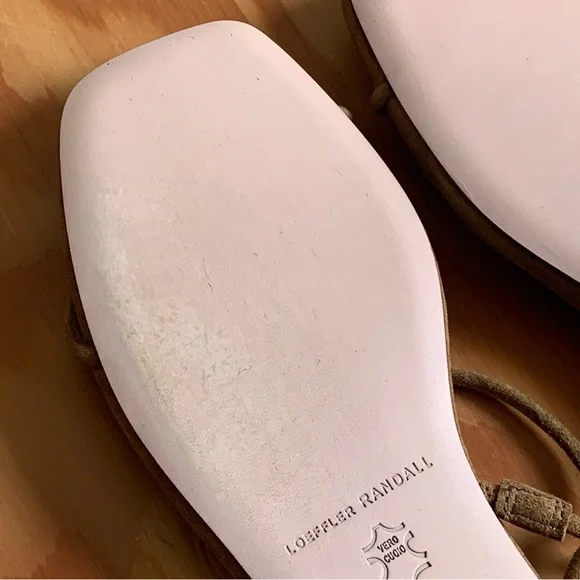 Loeffler Randall Eleanor Flat Sandals Cacao Suede US8 - Picture 5 of 8